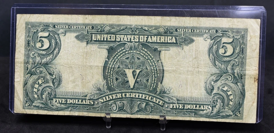 1899 Lg Size $5 Silver Certificate Chief Note VF (B143) - Image 2 of 2