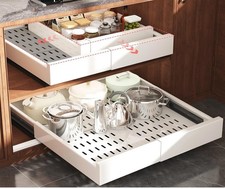 2 Pack Pull Out Cabinet Organizer Expandable Width 13"-21" and Depth 17"-24" ,