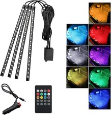 Car Led Interior Lights, RGB 72 LED Multicolor Auto Strip Light with Sound Activ