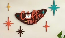 Mid-century Modern Atomic Coffee Wall Art Great For Small Spaces 6 Pcs- NEW