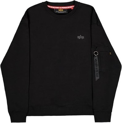 ALPHA INDUSTRIES Dye To Match Mid Logo Sweatshirt Sweatshirt Schwarz Black