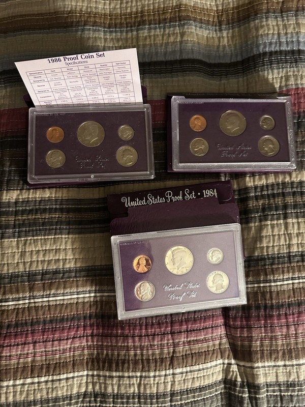 UNITED STATES MINT PROOF COIN SET 1984 1985 1986 UNCIRCULATED Lot Of 3