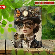 2D Flat,1pc 12x8 Inch Aluminum Steampunk Wall Art Plaque - Vintage Industrial Me