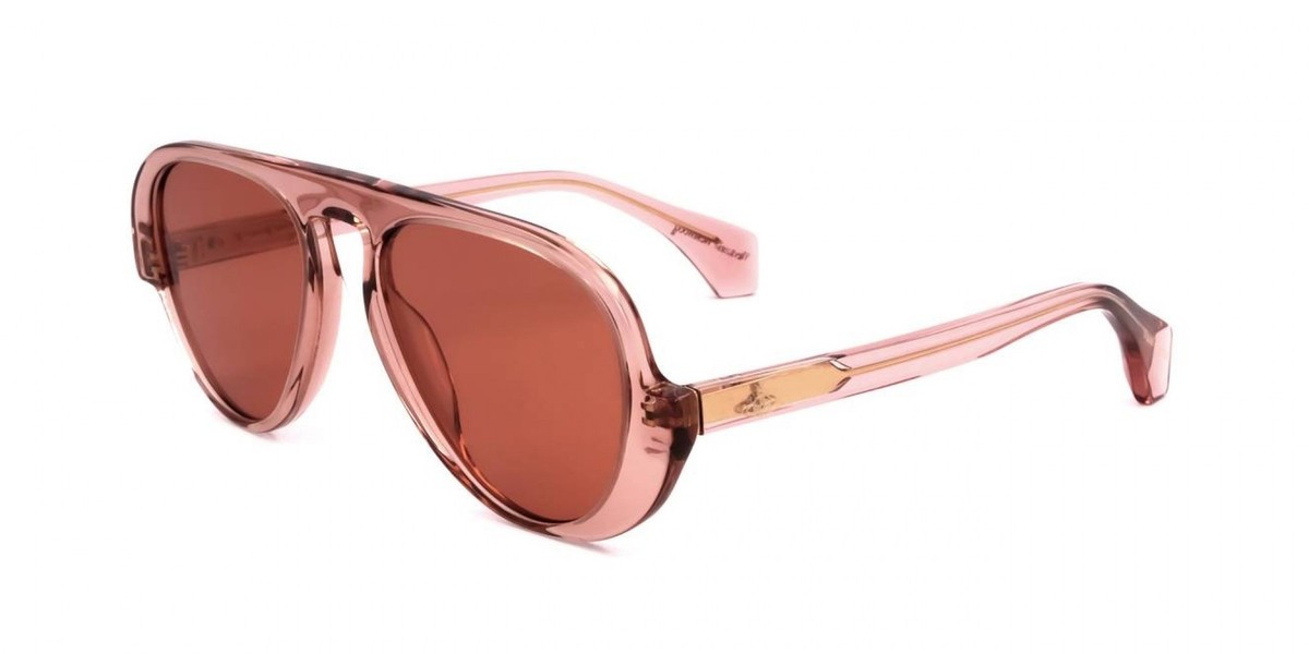 Vivienne Westwood サングラス オーブ ラインストーン ピンク Vivienne Westwood Hardware Orb oval-frame Sunglasses | Gold