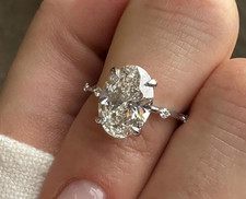 Certified Real Moissanite 6.10 Ct Radiant-Cut Engagement Ring 10k White Gold