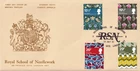 GB Stewart Petty FDC: 1982 British Textiles + Royal School of Needlework SHS