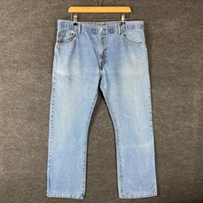 Levi's 517 Mens Jeans Size W38 L32 Blue Denim High Rise Bootcut Cotton Zip Fly