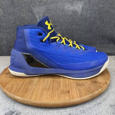 Under Armour Mens Curry Size Shoes Blue Yellow Basketball Training  Sneaker