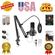 XLR/USB Condenser Microphone: 192kHz/24Bit Plug  Play PC Computer Podcast Ca...