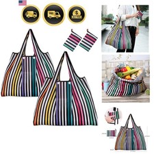 Reusable Grocery Bags, Eco-Friendly Folding Tote Shopping Bag fits in Pocket,...