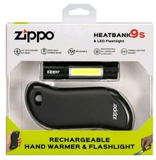 Zippo HeatBank 9s Rechargeable Hand Warmer  Flashlight, 40624 W/USB cable
