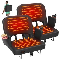 HOPERAN Heated Stadium Seat Bleacher Chair w/Back Support  Armrests - 3 Heat Le
