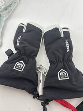 Hestra Army Leather Heli Ski 3-Finger Gloves Black Size 8 Used