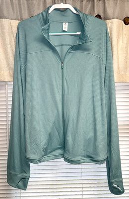 New Women s Plus 5X Exersion Activewear Jacket Cameo Blue Quick-Dri Zipper