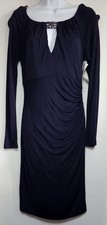 David Meister Navy Blue Formal Dress Stretchy Bling Highlights Size 6 NOS NWT 