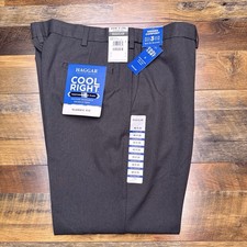 Haggar Cool Right Pants Mens 40x29 Gray Performance Flex Classic Fit New