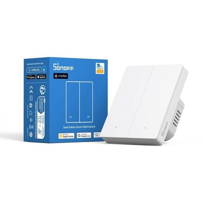 SONOFF Smart Wlan Wandschalter, Intelligent WiFi Lichtschalter,M5 Matter 2 Gang