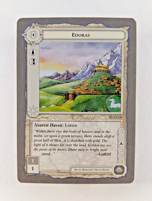 Edoras - Middle Earth CCG card (1998 ICE) MECCG Silver Grey Border Reprint LotR