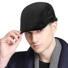 1pc Solid Cotton Gatsby Cap Mens Ivy Hat Summer Golf Driving Flat Cabbie Newsboy