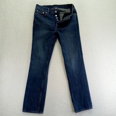 BLK DNM Jeans Mens 31x32 Dark Wash Slim Straight Leg Button Fly Cotton