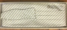 HIGH COTTON Cummerbund Brand Bow Tie Set Green Cream Stripe NEW in Box