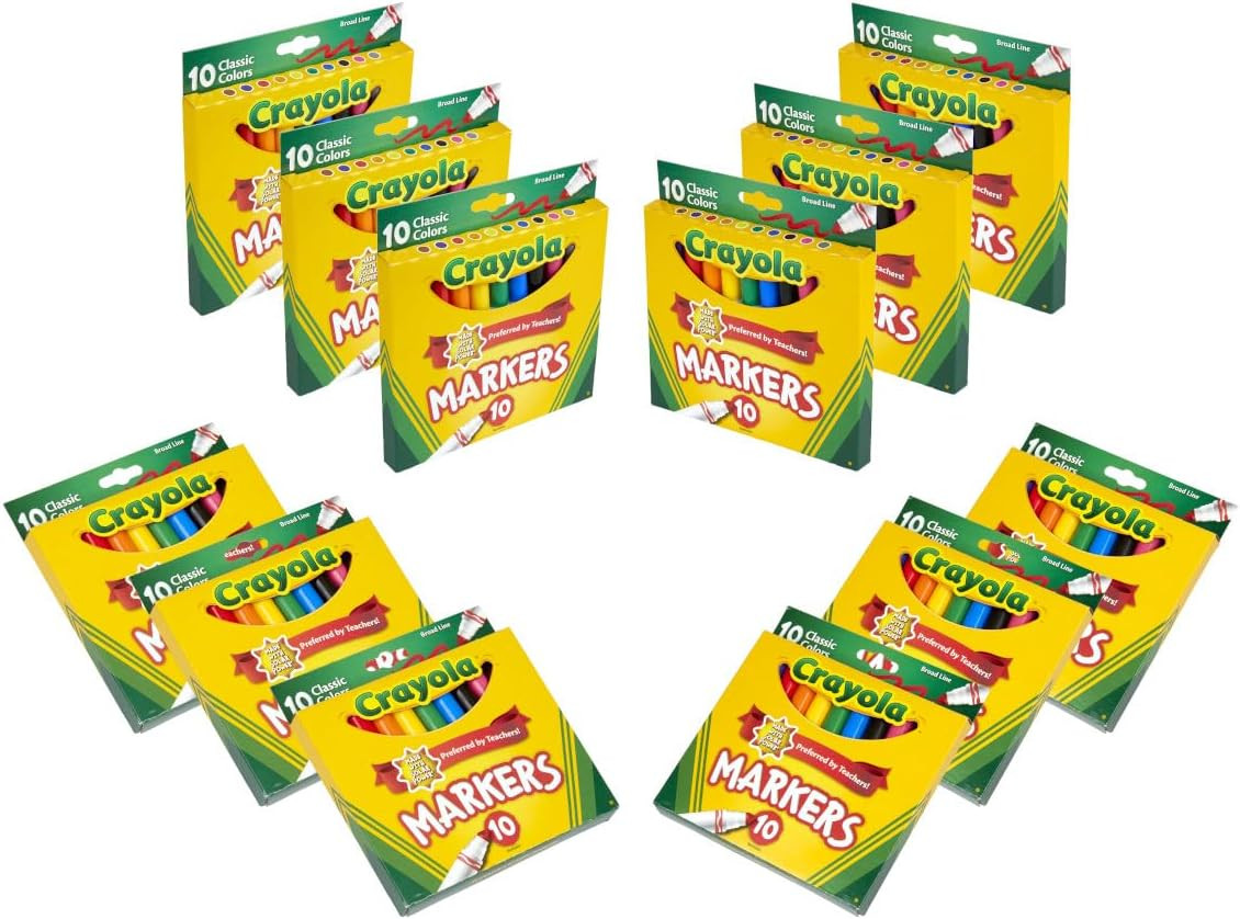 (12pk), Bulk School Coloring Markers For Kids, Teacher Classr