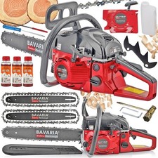 Benzin Kettens&auml;ge Motors&auml;ge 5,7PS Motorkettens&auml;ge 58ccm  2xKetten 2xSchwerte SET