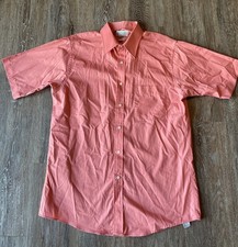 Arrow Bradstreet Mens Short Sleeve Pink Button Up Shirt Size 15.5 Made In USA