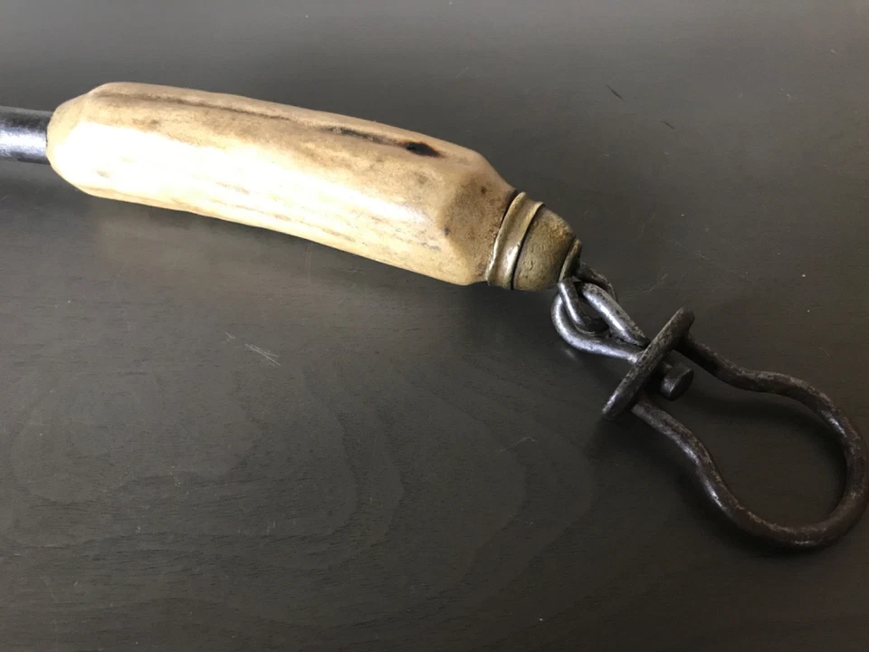  Antique I. Wilson Sheffield England Knife Steel Hone Rod W/ Antler Handle - Image 2 of 4