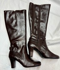 Women  s Brown Knee-High Boots Size 10 1/2 with 3 Inch Heel