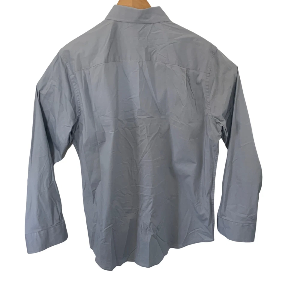 Camisa BEN SHERMAN Para Hombre Talla Grande 16-16.5 34/35 Cuello Extendido Vestido Elástico Gris Foto 4 de 4