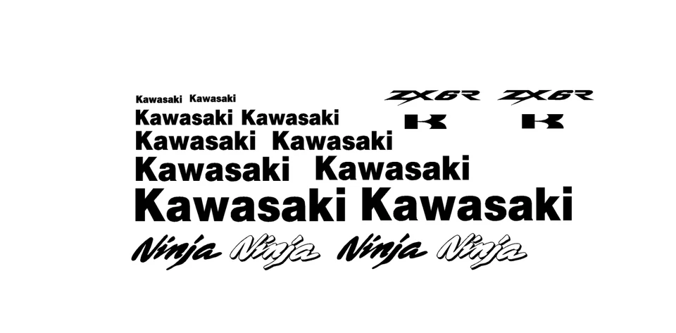 adesivi Moto - 18 adesivi Kawasaki- stickers Kawasaki Ninja Ninja zx6r