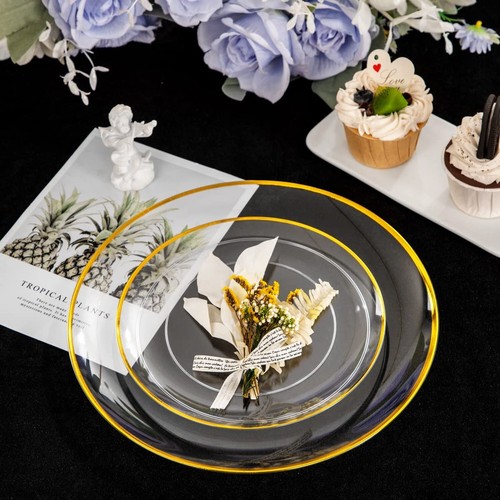 LIYH 60PCS Clear Plastic Plates Disposable Heavy Duty Clear Plates for Party ... - Picture 8 of 9