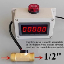Meter Flow Sensor 1/2" Digital Water Flow Control Measuring Intelligent Alarm