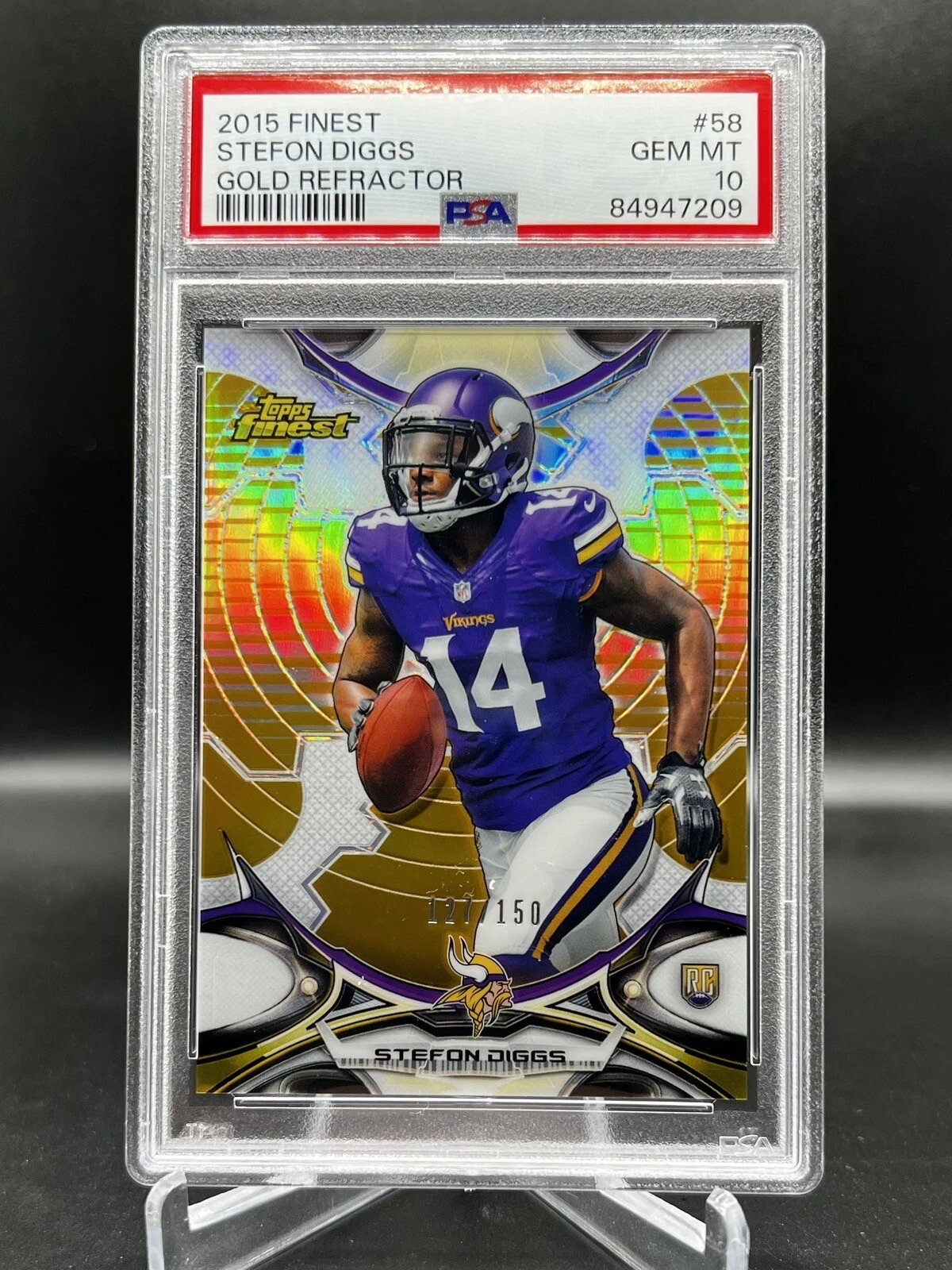 Stefon Diggs Finest #58 Gold Refractor