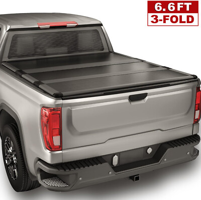 #ad 6.6FT Hard Tri Fold Tonneau Cover Truck Bed for 07 25 Silverado Sierra 1500 $408.49