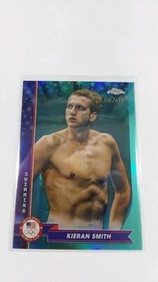 2024 Topps Chrome US Olympic Kieran Smith #62 Aqua Refractor # 62/199