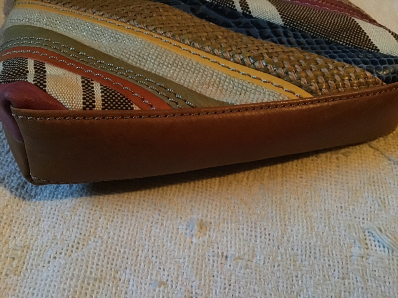 Fossil small leather patchwork shoulder / crossbo… - image 8