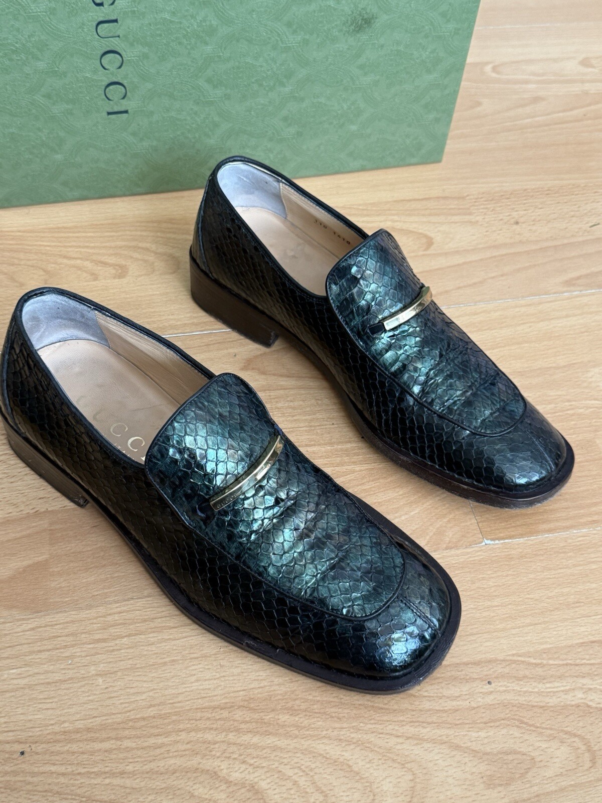 Gucci Python Snake Skin Leather Mens Horsebit Loa… - image 18