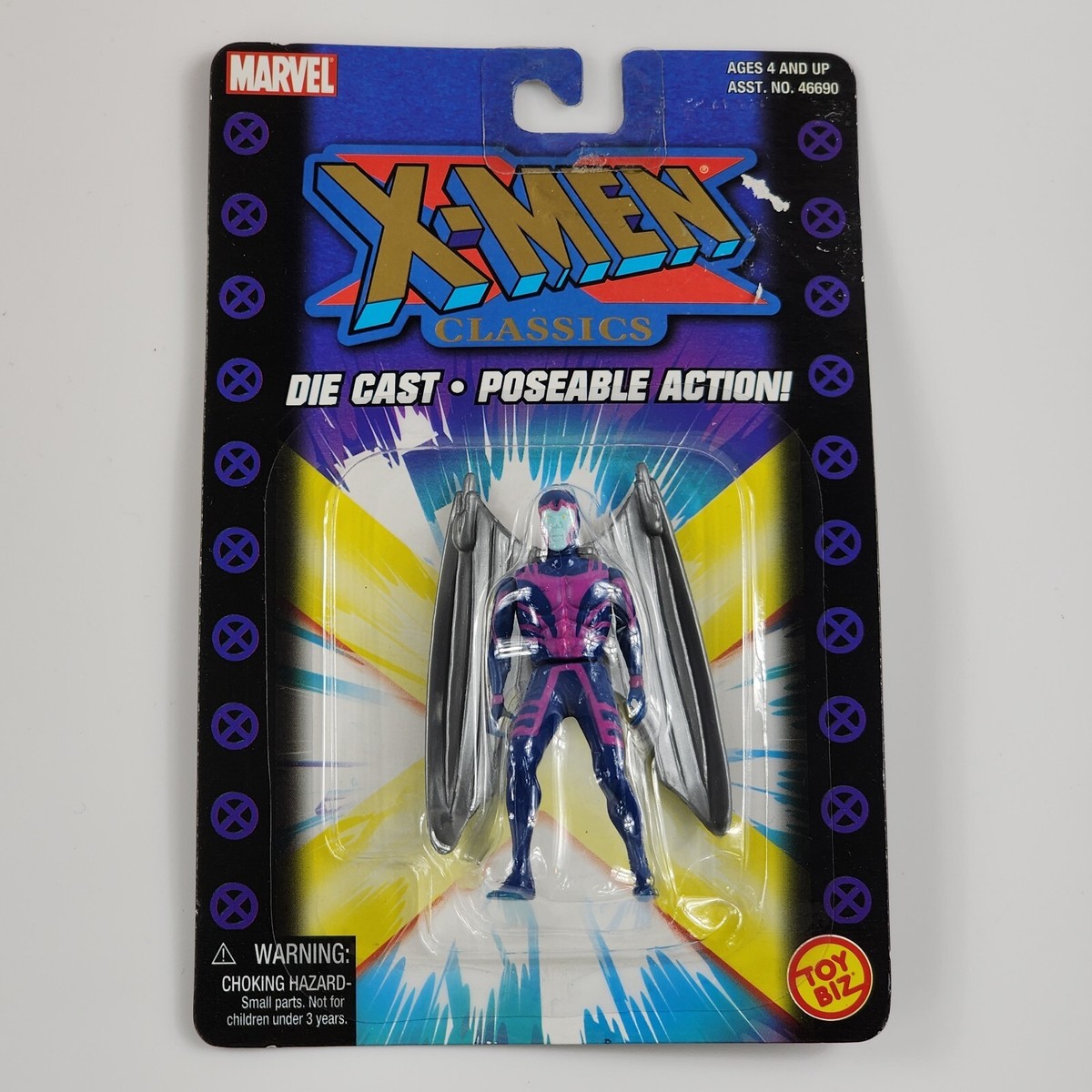 Vtg X-Men Classics ArchAngel 3” Die Cast Poseable Action Figure