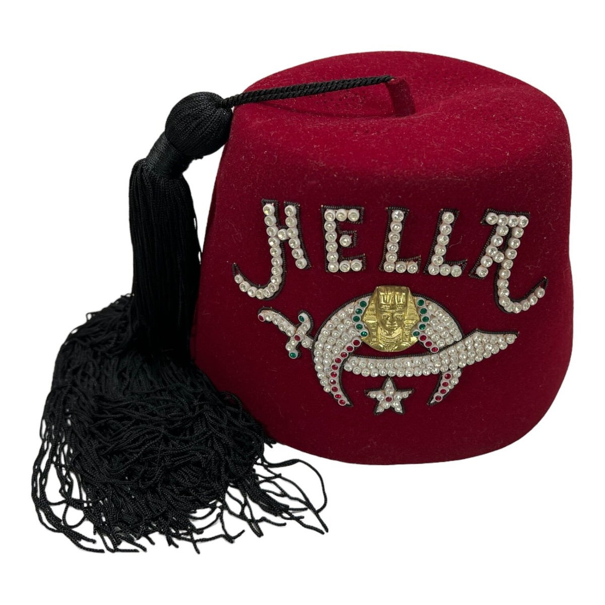 SHRINER'S Fez Hat Cap SZ 7.5 Freemasonry Collectible Memorabilia
