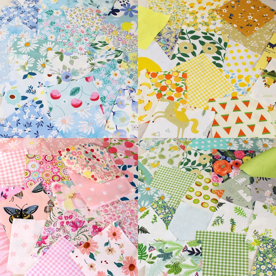 100 flores florales estampadas tela encanto precortado 4" cuadrados tela paquetes edredón Foto 2 de 4