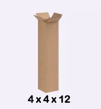 25 of 4x4x12 Tall Kraft Cardboard Box Mailing Packing Shipping Corrugated ULINE