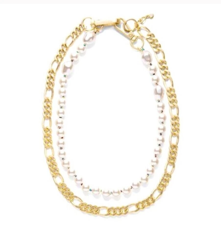 CABI Wisdom Necklace NWT NIP Faux Gold Jewelry Faux Pearls Brass $119 NEW #2219