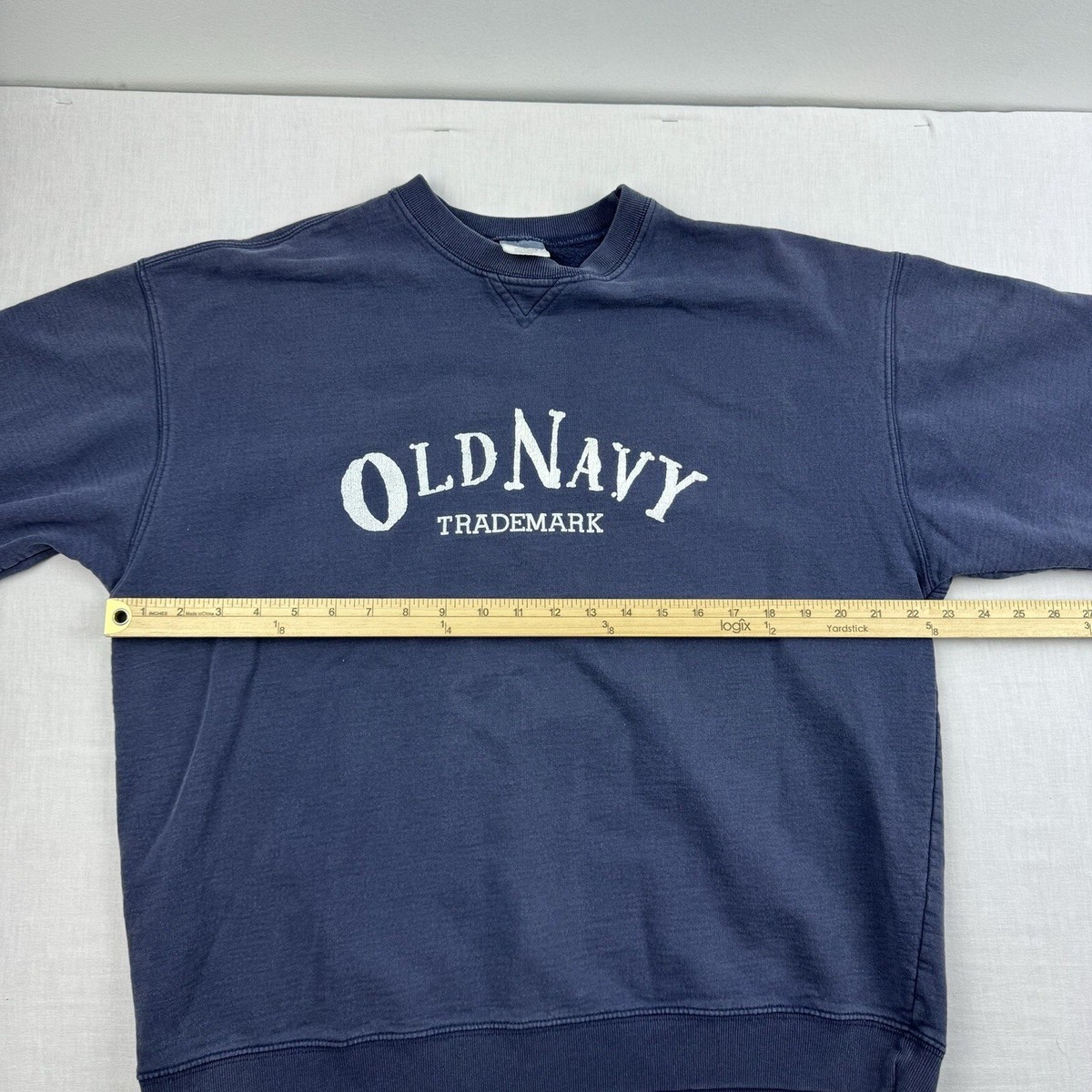 Vintage Old Navy Sweatshirt Adult Large Blue Crewneck Spellout 
