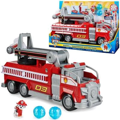 SPIN MASTER Paw Patrol The Movie Feuerwehrauto + Marshall-Figur Transforming City Feuerwehr