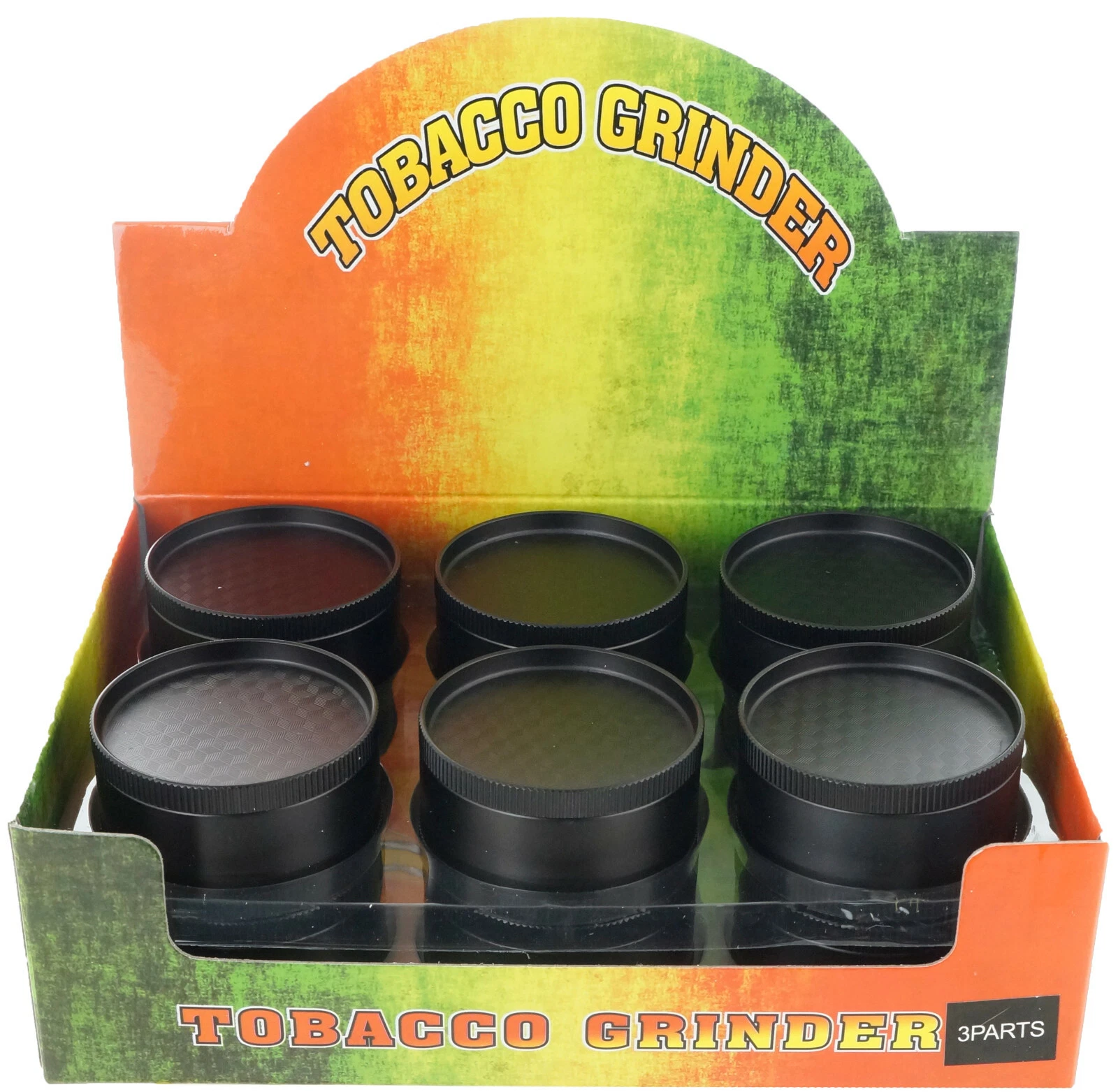 12 PACK 2" Aluminum Grinder 3 Piece Tobacco Herb Spice Crusher Black Color