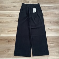 Everlane Way-High Drape Black Pant 6 Short Inseam NEW