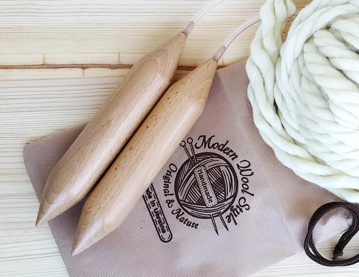 Knitting Needles Circular 35mm 150cm Giant Knitting Wood Beech Needles