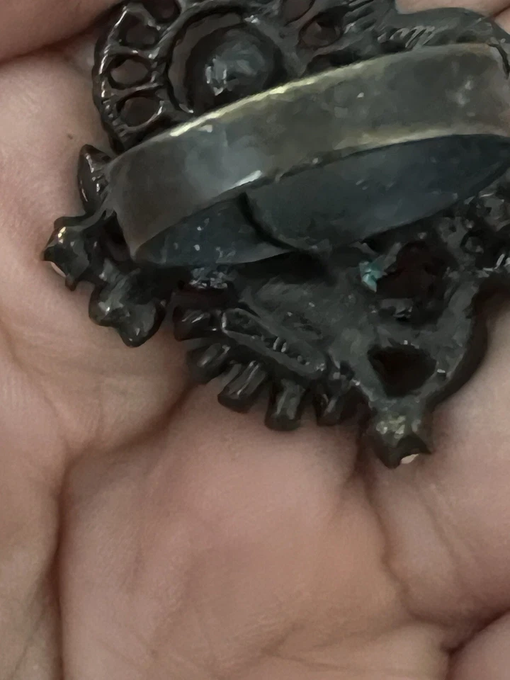 ANILLO DE MADERA NEGRO CON ESTRÁS ROSA SODINI FIRMADO POR EL DISEÑADOR TALLA 9 Foto 4 de 4